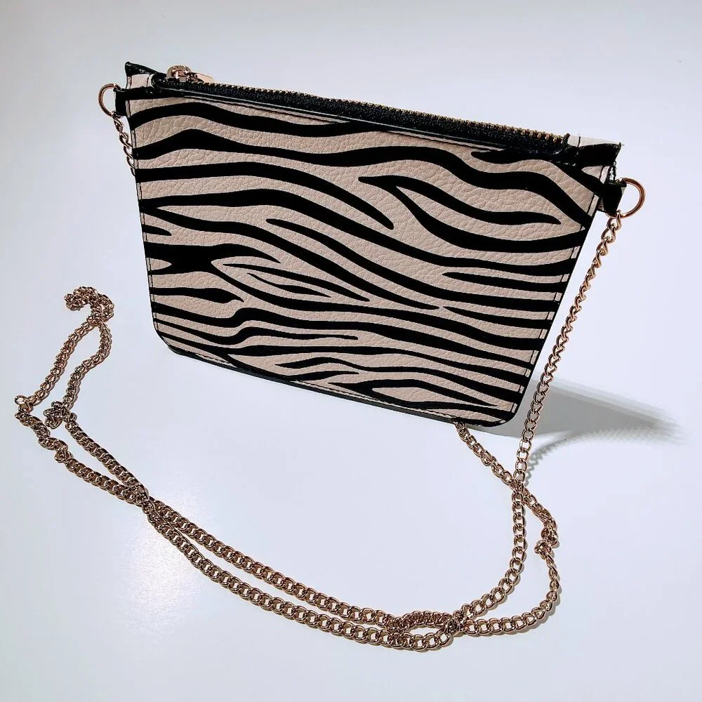 Women's Zebra Crossbody Chain Small Purse